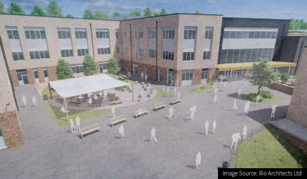 Artist impression of the new King Henry VIII Secondary School in Abergavenny which is part of the governments school rebuilding programme