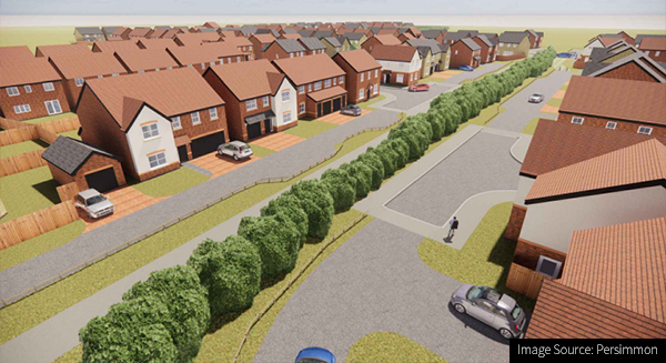 CGI of house builder Persimmon's £30.6 million scheme in Tewkesbury