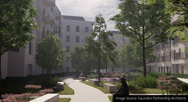 CGI of the new housing development at College Way in Welwyn Garden City