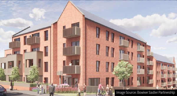 CGI of the King Street West Social Housing Development in Stockport