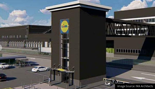 CG Inage of the new Lidl Warehouse and Logistics site at Burts Wharf