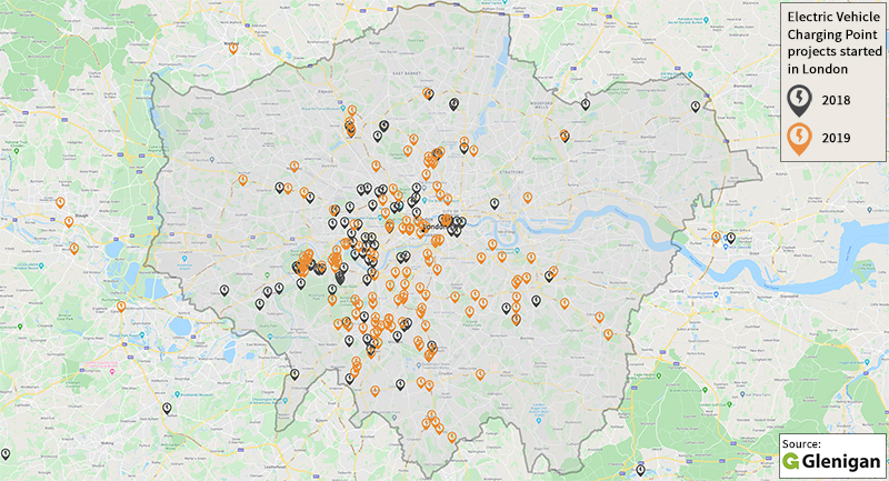 Boom in electric vehicle charging points in London