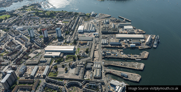 Aerial photograph of the approved site for Plymouth freeport