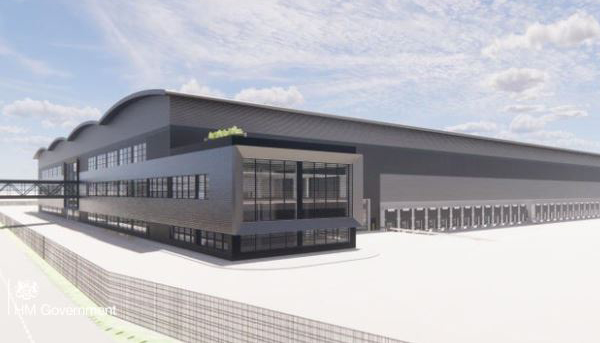 CG Image of the new Royal Mail Royal Mail Parcel Hub at Daventry International Rail Terminal III