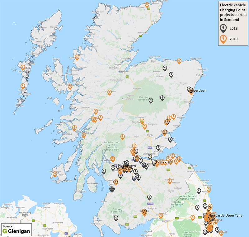 Boom in electric vehicle charging points