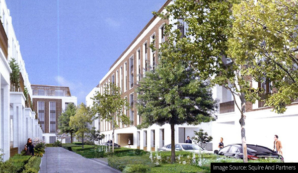 CGI of the new housing development at St Johns Square in London