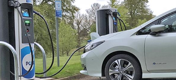 Image of a car being charged at an electric car charging point